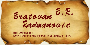 Bratovan Radmanović vizit kartica